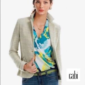 CAbi Light Gray and yellow blazer